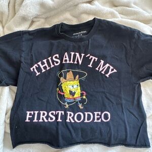 Black SpongeBob Graphic Crop Top - Nickelodeon